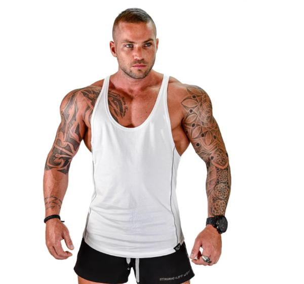 Training Running Fitness High Quality Shirt Stringer Custom Gym Vest Singlet Workout Tank Tops for Men - Image 3