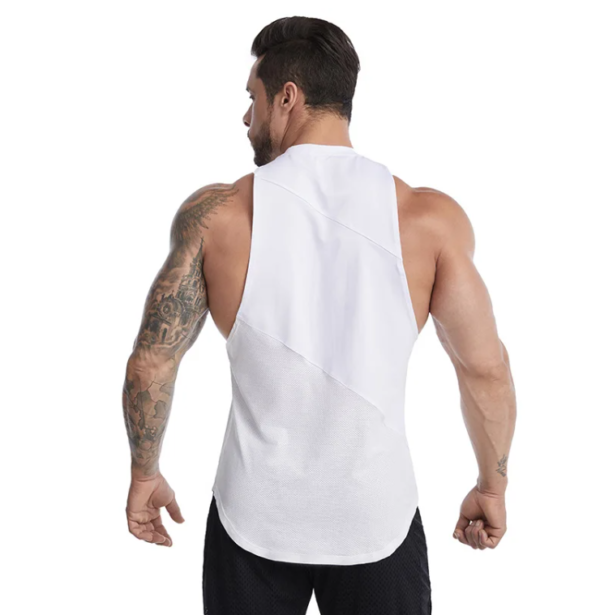 Custom Logo Men's Workout Tank Top Singlets Gym Stringer Muscle Tee - Image 5