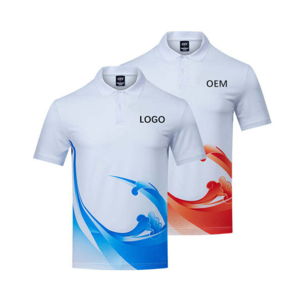 New Men's Sportswear Large Size T-Shirt Polo Sublimated Digital Printing Golf Shirts - Image 5