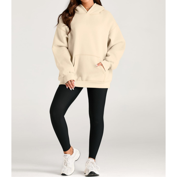 Bulk Manufacturing Customized 320-500gsm Women's Blank Designer Pullover Fleece Hoodies - Image 5