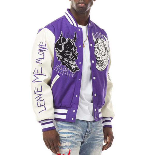 Top Quality Blue and White Color Embroidery Patches Letterman Jacket for Men