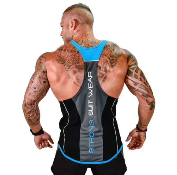 Training Running Fitness High Quality Shirt Stringer Custom Gym Vest Singlet Workout Tank Tops for Men - Image 5