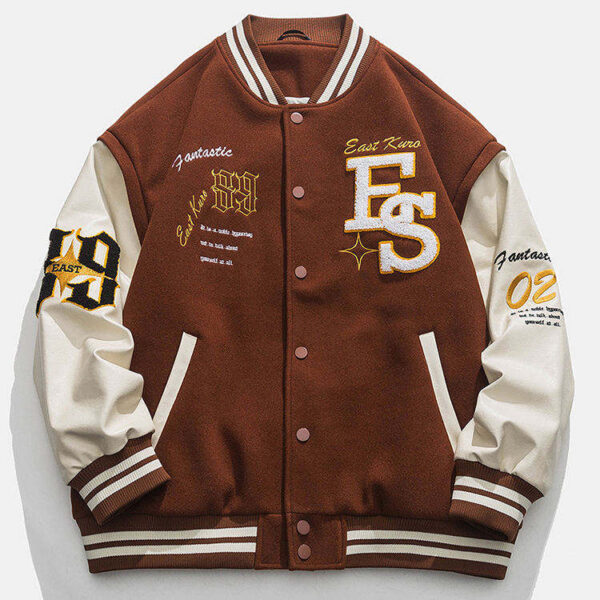 New Style 2024 Leather Sleeve Baseball Jackets with Embroidered Patches For Unisex - Image 6