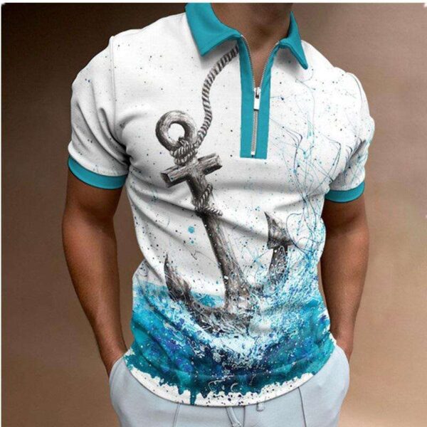 New Men's Sportswear Large Size T-Shirt Polo Sublimated Digital Printing Golf Shirts - Image 3