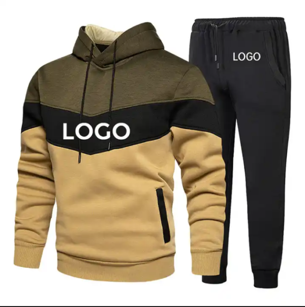 OEM Manufacturer Custom LOGO Men Winter Fleece Sports Breathable Sweatsuit Jogging Gym Set