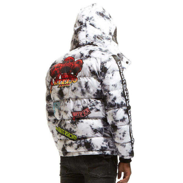 Sublimation Printed Flowers Men's Puffer Jacket Low Price Comfortable & Fashionable Bubble Jackets - Image 3