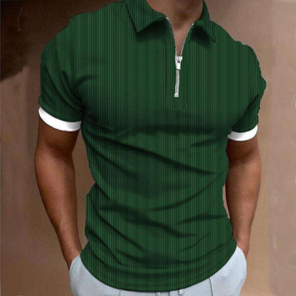 Custom Sublimation Printed Mens Zip Golf Shirt for Sports - Image 4