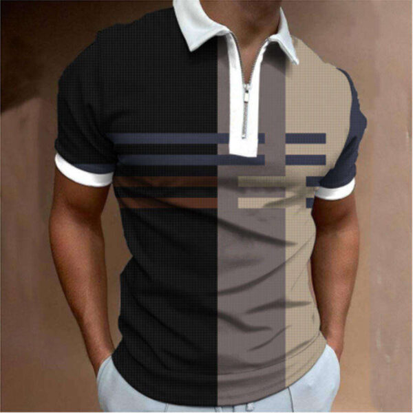 Custom Sublimation Printed Mens Zip Golf Shirt for Sports - Image 3