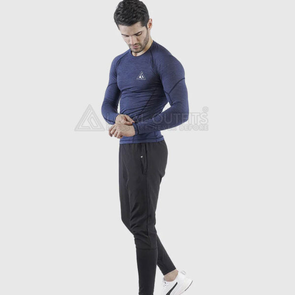 Mens Running Tops, Quick Dry Compression Gym Workout Running Shirt - Image 2